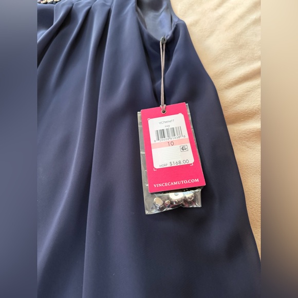 Vince Camuto Navy Dress with Embellished Details 10 NWT HOLIDAY - Picture 2 of 6